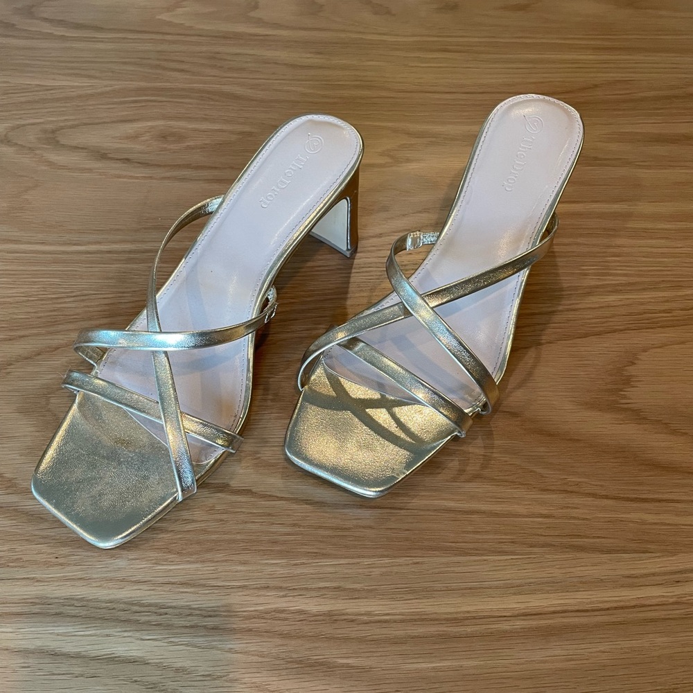 Gold sandal heels